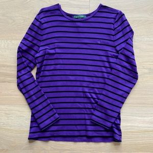 Ralph Lauren Purple and Black Striped Shirt